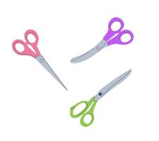 Flat style scissors set. Types of colored scissors set isolated on a white background. Vector illustration.