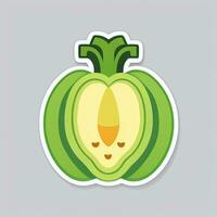 AI generated Various Weird Vegetable Avatar Icon Clip Art Sticker Decoration Simple Background photo