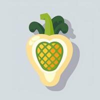 AI generated Various Weird Vegetable Avatar Icon Clip Art Sticker Decoration Simple Background photo