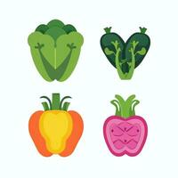 AI generated Various Weird Vegetable Avatar Icon Clip Art Sticker Decoration Simple Background photo