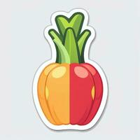 AI generated Various Weird Vegetable Avatar Icon Clip Art Sticker Decoration Simple Background photo