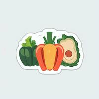 AI generated Various Weird Vegetable Avatar Icon Clip Art Sticker Decoration Simple Background photo