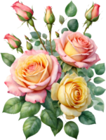 ai gegenereerd waterverf wilde bloemen clip art, ai-gegenereerd. png