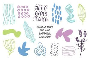 Aesthetic Abstract Shape and Line Collection vector