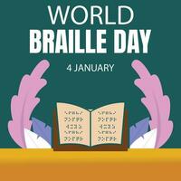 ilustración vector gráfico de un abierto libro con braille alfabeto lados, Perfecto para internacional día, mundo braille día, celebrar, saludo tarjeta, etc.