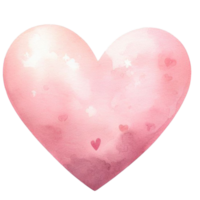 AI generated cute heart shape watercolor clip art, heart symbol of love during in love or on valentine day isolated on a white background png