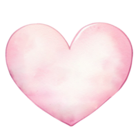 ai généré mignonne cœur forme aquarelle agrafe art, cœur symbole de l'amour pendant dans l'amour ou sur Valentin journée isolé sur une blanc Contexte png