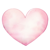 AI generated cute heart shape watercolor clip art, heart symbol of love during in love or on valentine day isolated on a white background png