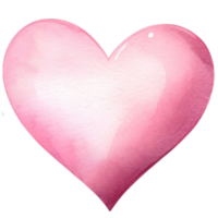 AI generated cute heart shape watercolor clip art, heart symbol of love during in love or on valentine day isolated on a white background png