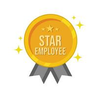 Star employee company business best performer success icon badge golden design vector