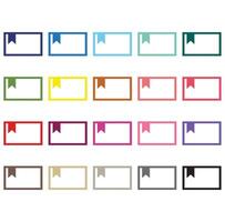 Square Flag Labels Clipart Set vector