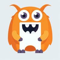 AI generated Cute Monster Portrait Avatar Clip Art Gamer Icon Sticker Decoration Simple Background photo