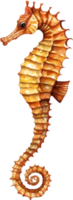 AI generated Watercolor painting of a seahorse. AI-Generated. png