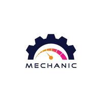 Power speed mechanic logo with creative concept idea vector