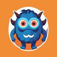 AI generated Cute Monster Portrait Avatar Clip Art Gamer Icon Sticker Decoration Simple Background photo