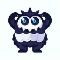 AI generated Cute Monster Portrait Avatar Clip Art Gamer Icon Sticker Decoration Simple Background photo