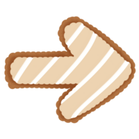 Hand drawn gingerbread arrow symbol png