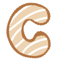 Hand drawn gingerbread alphabet png