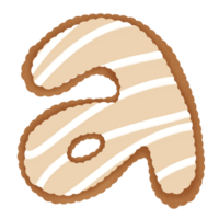 Hand drawn gingerbread alphabet png