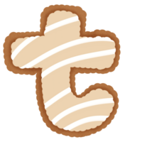 Hand drawn gingerbread alphabet png