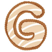 Hand drawn gingerbread alphabet png