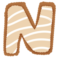 Hand drawn gingerbread alphabet png