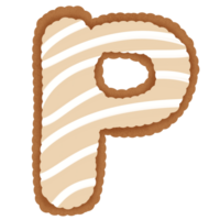 Hand drawn gingerbread alphabet png