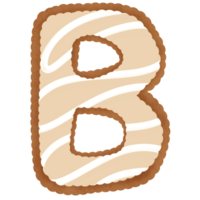 Hand drawn gingerbread alphabet png