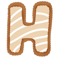 Hand drawn gingerbread alphabet png