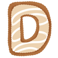 Hand drawn gingerbread alphabet png