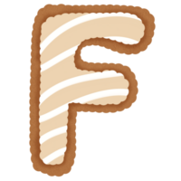 Hand drawn gingerbread alphabet png