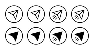 Paper plane, share icon vector in circle line