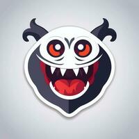 AI generated Cute Monster Portrait Avatar Clip Art Gamer Icon Sticker Decoration Simple Background photo