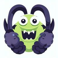 AI generated Cute Monster Portrait Avatar Clip Art Gamer Icon Sticker Decoration Simple Background photo