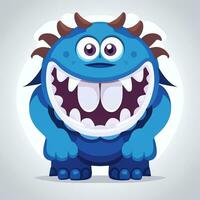 AI generated Cute Monster Portrait Avatar Clip Art Gamer Icon Sticker Decoration Simple Background photo