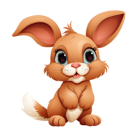 ai généré adulte lapin dans charmant dessin animé style png