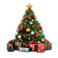 ai generado Navidad árbol luces png