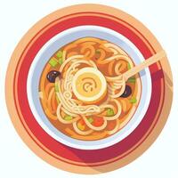 AI generated Ramen Noodle Portrait Avatar Clip Art Gamer Icon Sticker Decoration Simple Background photo