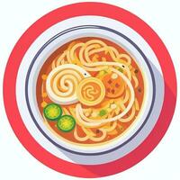 AI generated Ramen Noodle Portrait Avatar Clip Art Gamer Icon Sticker Decoration Simple Background photo