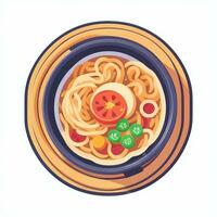 AI generated Ramen Noodle Portrait Avatar Clip Art Gamer Icon Sticker Decoration Simple Background photo