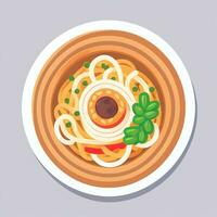 AI generated Ramen Noodle Portrait Avatar Clip Art Gamer Icon Sticker Decoration Simple Background photo