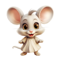 AI generated Cute little mouse cartoon png