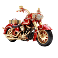 AI generated Motorcycle Christmas ornament Santa Claus Glass png