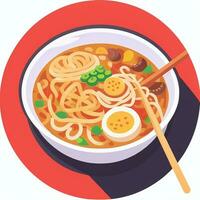 AI generated Ramen Noodle Portrait Avatar Clip Art Gamer Icon Sticker Decoration Simple Background photo