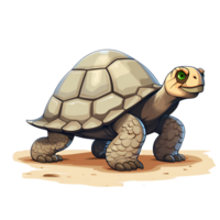 AI generated Artistic Style Tortoise Turtle Illustration Cartoon Style Painting Drawing No Background Perfect for Print on Demand Merchandise AI Generative png