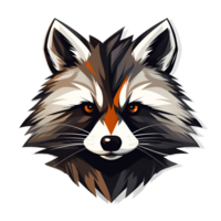 AI generated Raccoon Artistic Style Illustration Cartoon Style Painting Drawing No Background Perfect for Print on Demand Merchandise AI Generative png