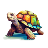 AI generated Artistic Style Tortoise Turtle Illustration Cartoon Style Painting Drawing No Background Perfect for Print on Demand Merchandise AI Generative png