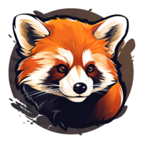 AI generated Artistic Style Red Panda Illustration Painting Drawing No Background Perfect for Print on Demand Merchandise AI Generative png