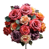 AI generated Artistic Style Rose Bouquet Flower Bouquet No Background Perfect for Print on Demand Merchandise AI Generative png