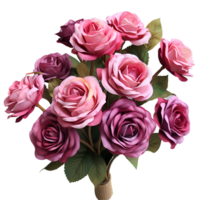 AI generated Artistic Style Rose Bouquet Flower Bouquet No Background Perfect for Print on Demand Merchandise AI Generative png